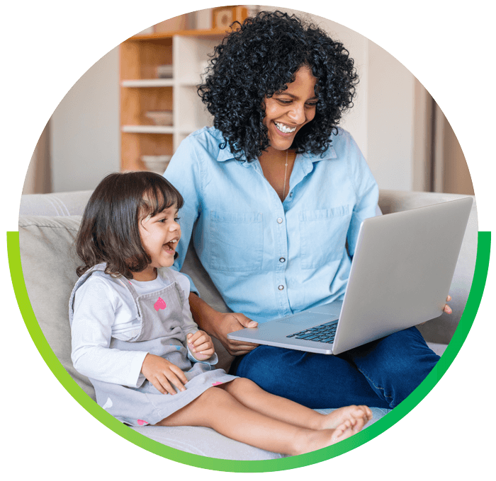 Fidium-Mother-child-laptop image of mother and daughter using laptop